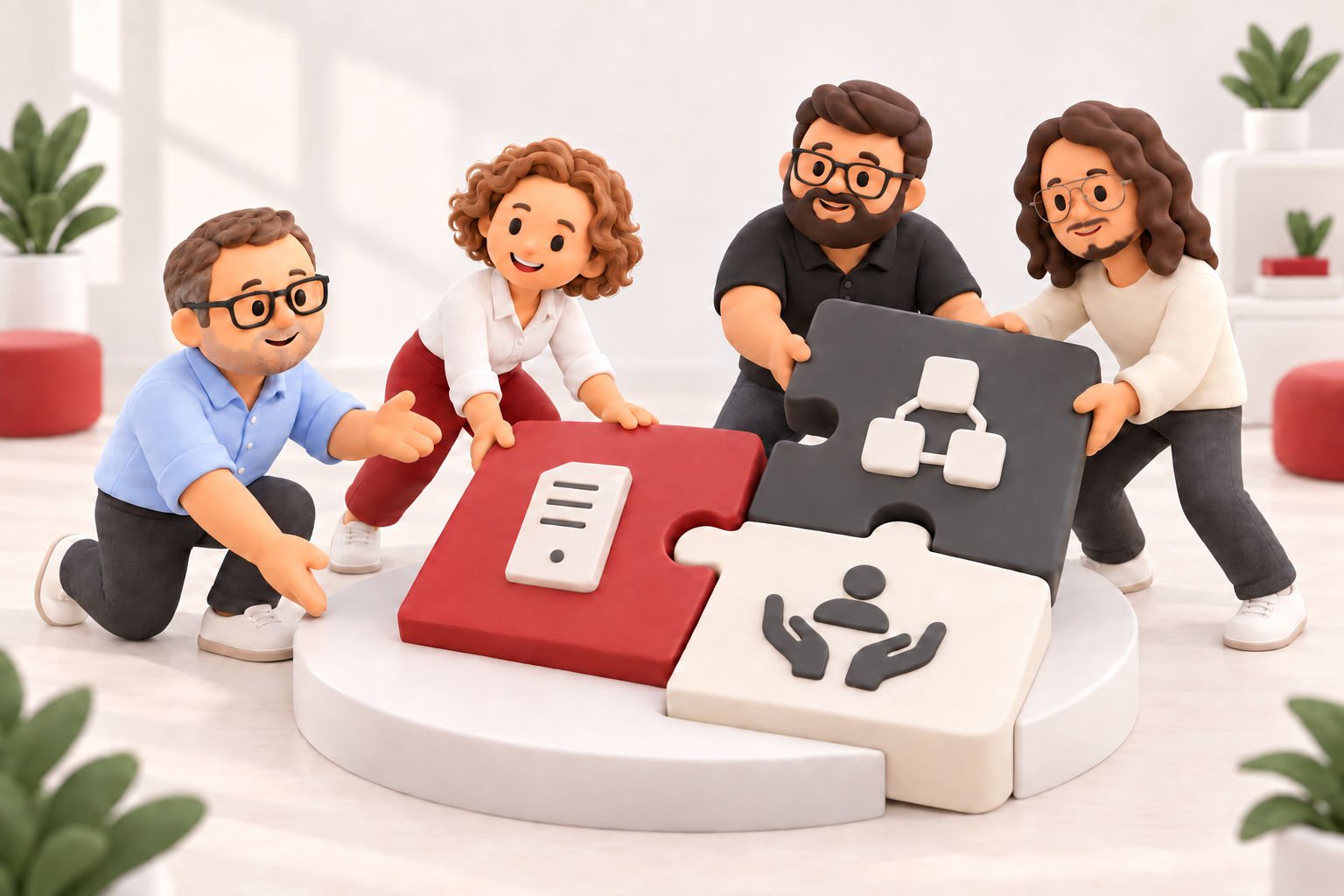 Illustration 3D — équipe KORUM